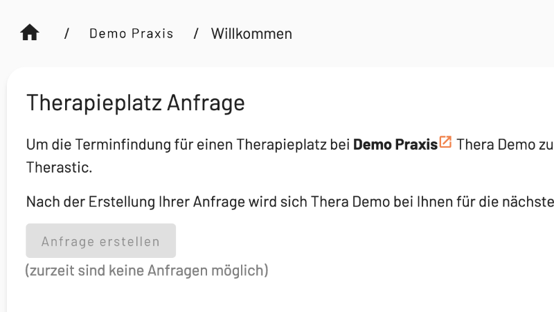 Therastic - Anfragen pausieren