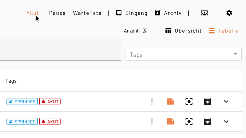 Therastic - Dynamische Listen