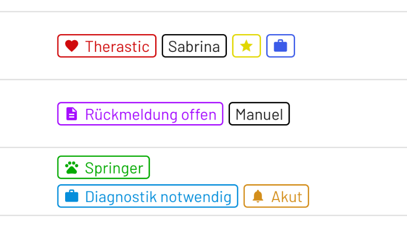 Therastic - Anfragen taggen/labeln
